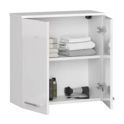 Garnero Arredamenti Pensili Per Bagno-Pensile bagno sospeso 60x60h cm 2 ante Woters Bianco Lucido
