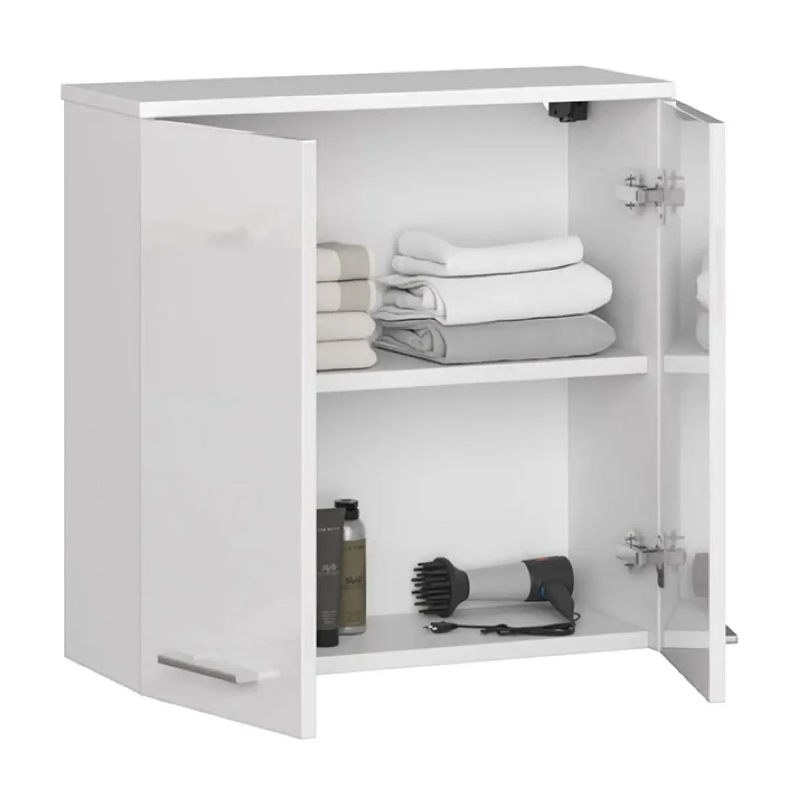Garnero Arredamenti Pensili Per Bagno-Pensile bagno sospeso 60x60h cm 2 ante Woters Bianco Lucido