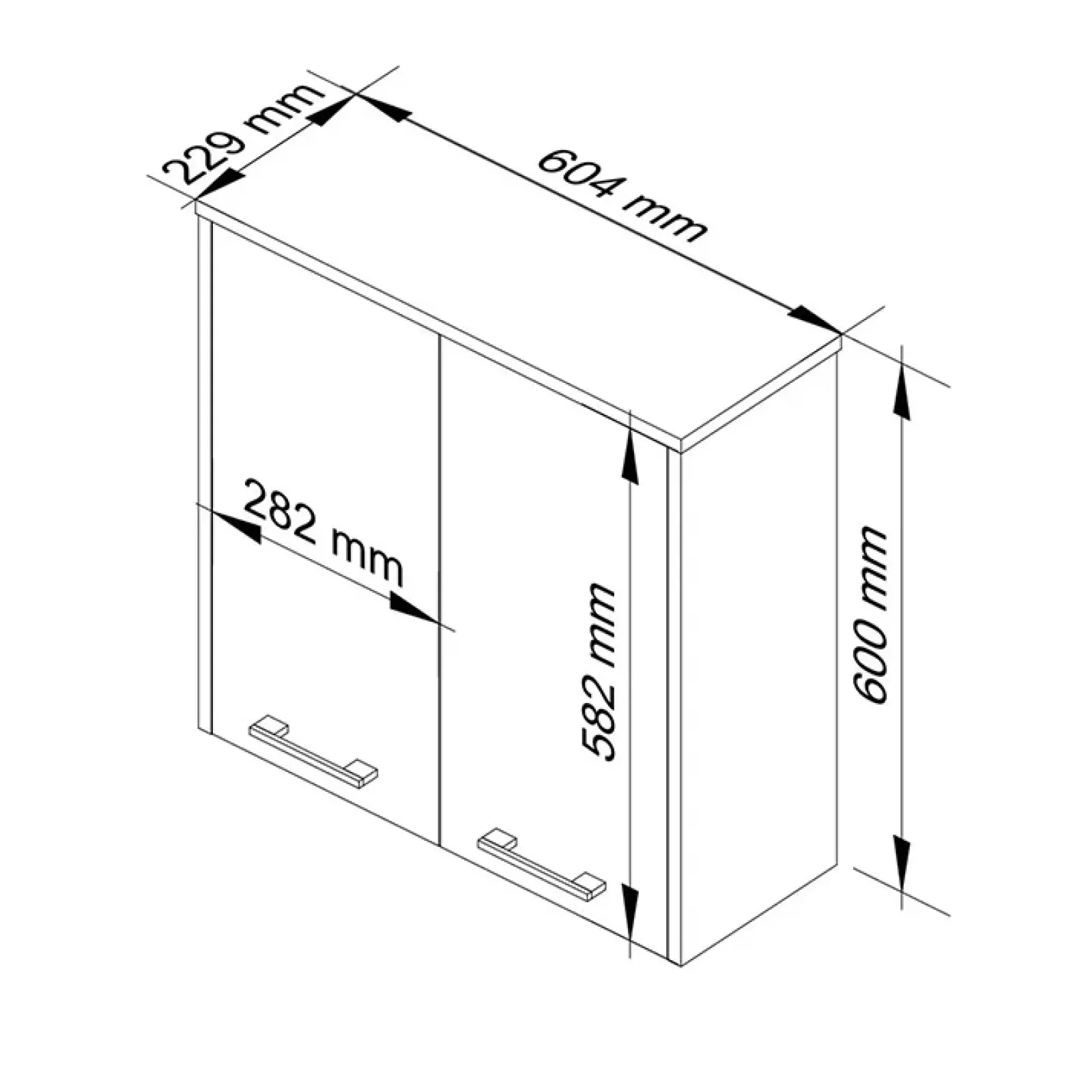 Garnero Arredamenti Pensili Per Bagno-Pensile bagno sospeso 60x60h cm 2 ante Woters Bianco Lucido