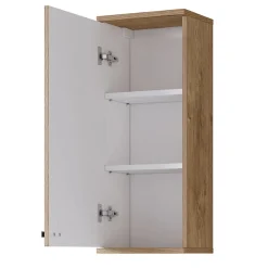 Garnero Arredamenti Pensili Per Bagno-Pensile bagno sospeso 35x84h cm 1 anta bianco lucido rovere Crystal