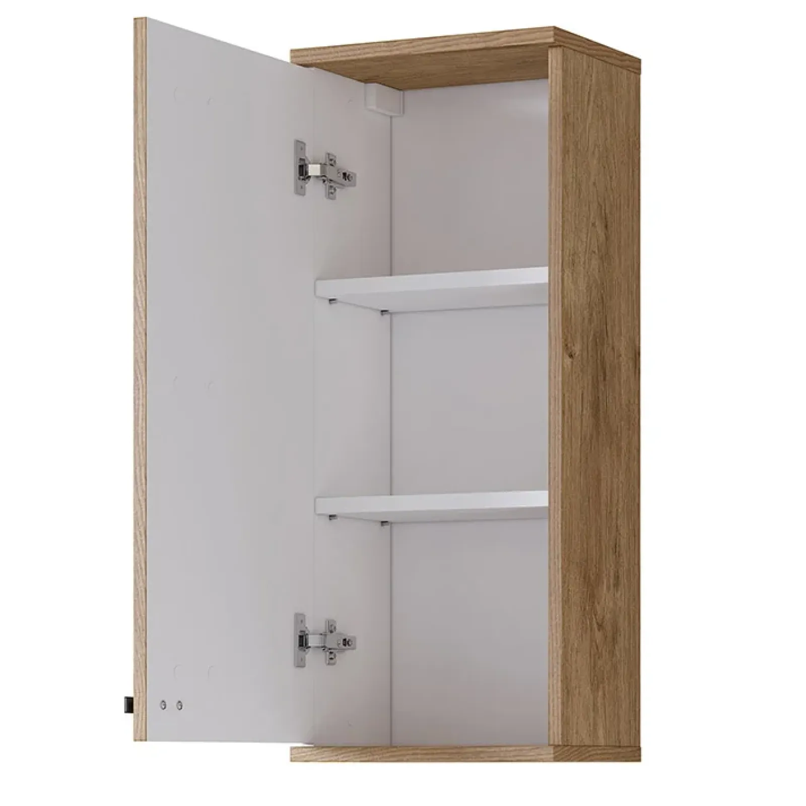 Garnero Arredamenti Pensili Per Bagno-Pensile bagno sospeso 35x84h cm 1 anta bianco lucido rovere Crystal