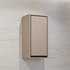 Garnero Arredamenti Pensili Per Bagno-Pensile bagno sospeso 35x72h cm 1 anta nero Linda Tortora