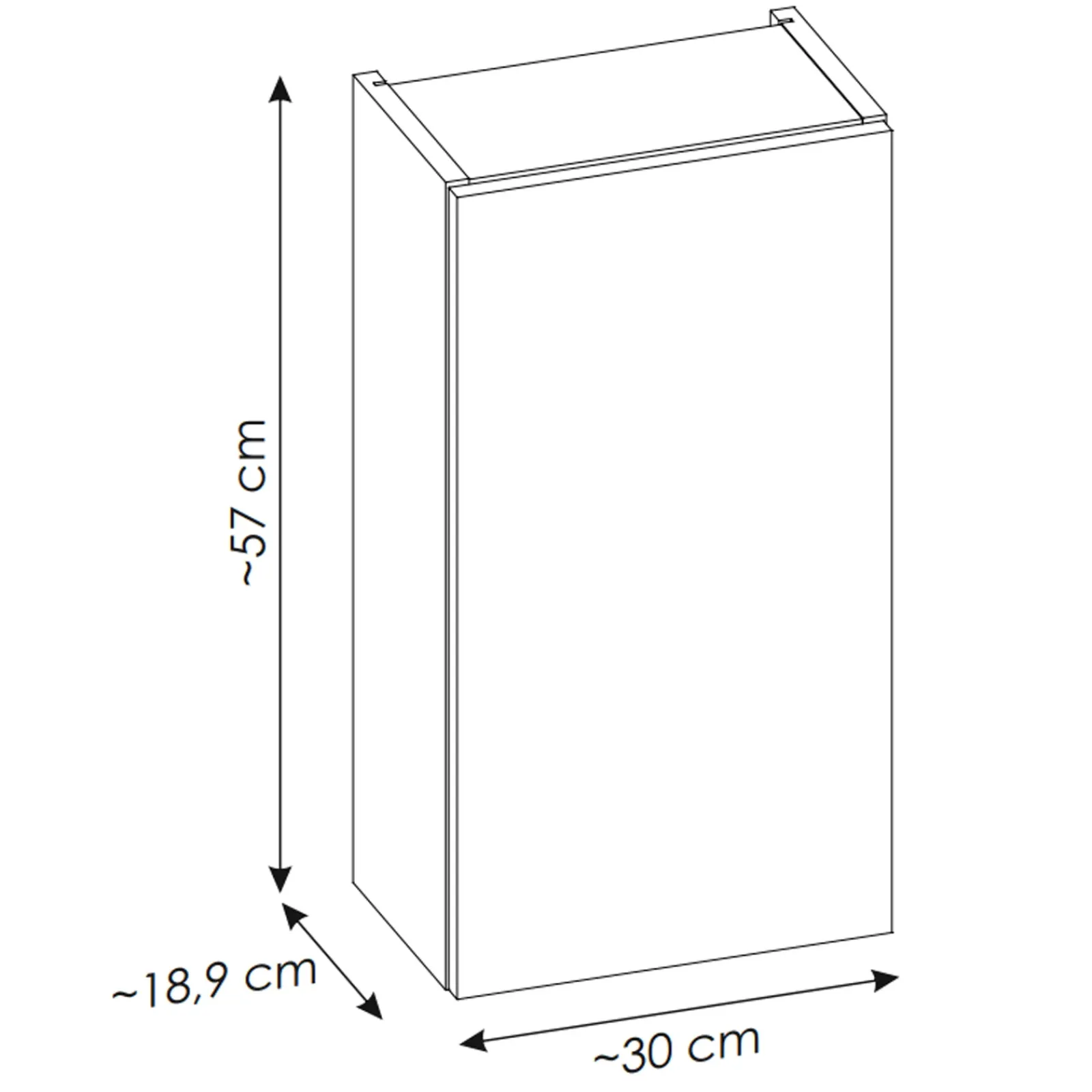 Garnero Arredamenti Pensili Per Bagno-Pensile bagno sospeso 30x57h cm 1 anta rovere Rovery
