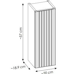 Garnero Arredamenti Pensili Per Bagno-Pensile bagno sospeso 20x57h cm cannettato 1 anta Cleany Nero