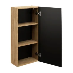 Garnero Arredamenti Pensili Per Bagno-Pensile bagno sospeso 35x75h cm 1 anta nero rovere Swim Nero - Rovere
