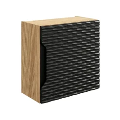 Garnero Arredamenti Pensili Per Bagno-Pensile cubo bagno sospeso 35x35h cm 1 anta nero rovere Swim Nero - Rovere