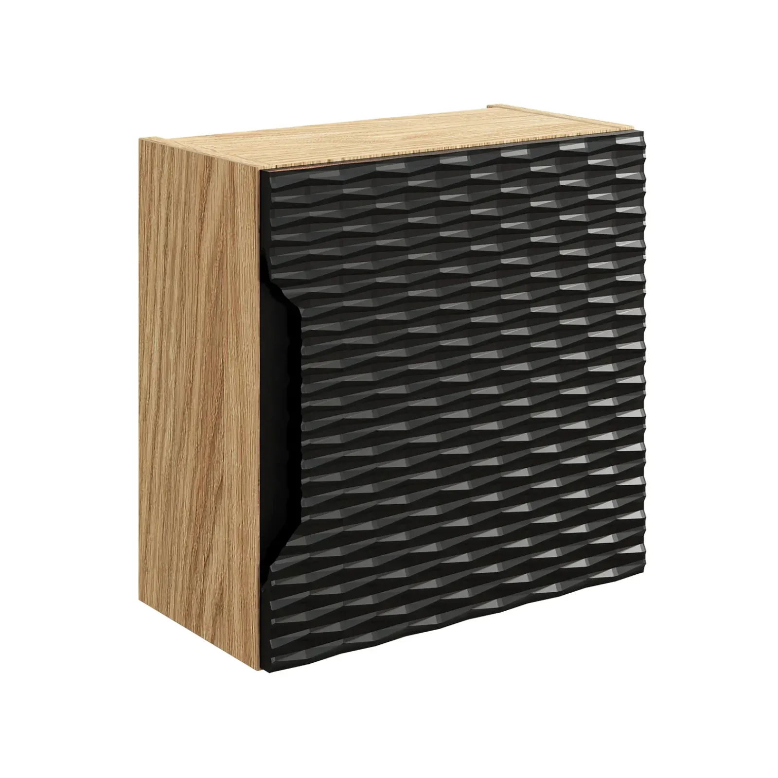 Garnero Arredamenti Pensili Per Bagno-Pensile cubo bagno sospeso 35x35h cm 1 anta nero rovere Swim Nero - Rovere