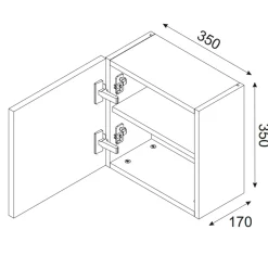 Garnero Arredamenti Pensili Per Bagno-Pensile cubo bagno sospeso 35x35h cm 1 anta nero rovere Swim Nero - Rovere