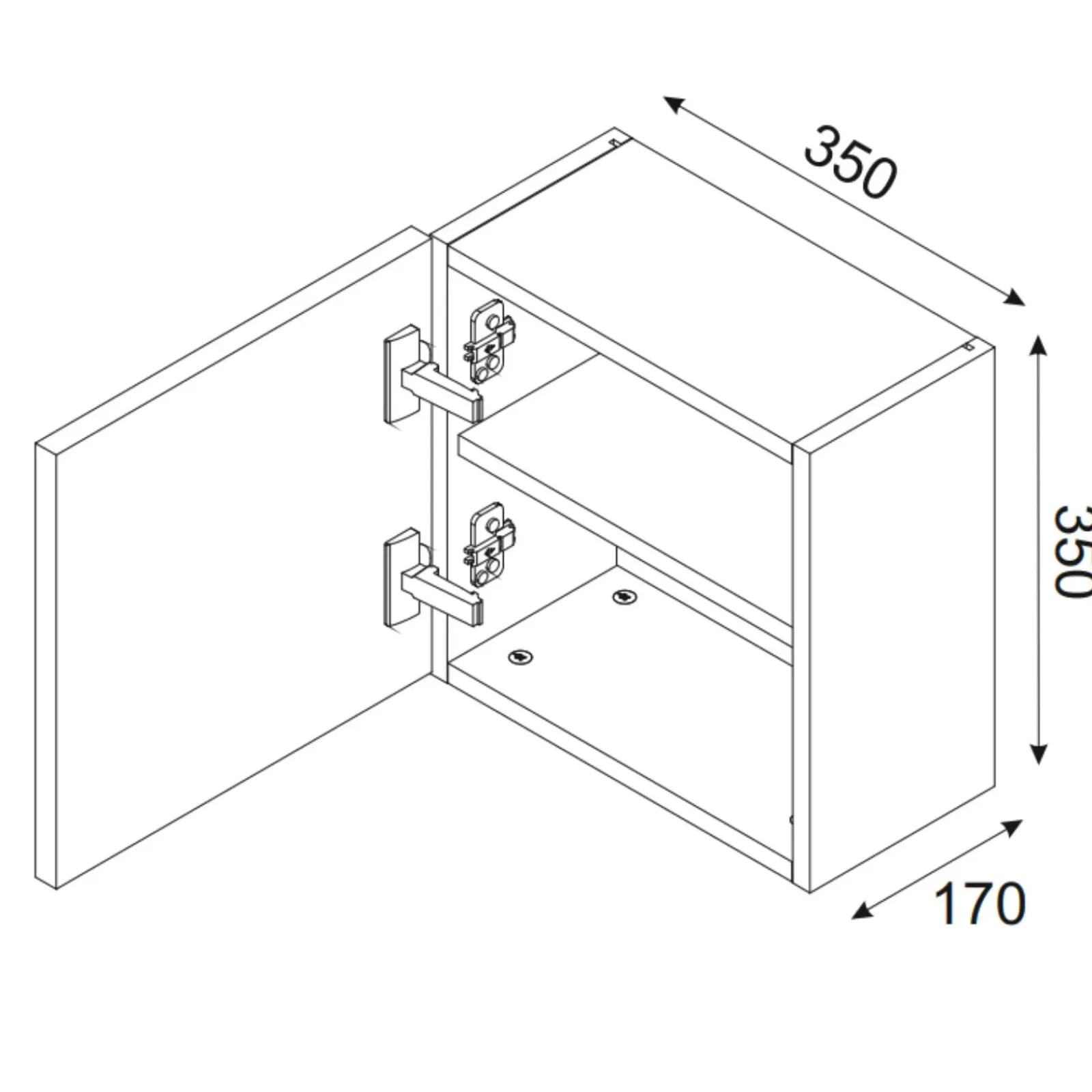 Garnero Arredamenti Pensili Per Bagno-Pensile cubo bagno sospeso 35x35h cm 1 anta nero rovere Swim Nero - Rovere