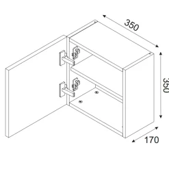 Garnero Arredamenti Pensili Per Bagno-Pensile cubo bagno sospeso 35x35h cm 1 anta beige rovere Swim Beige - Rovere