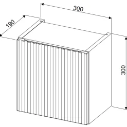 Garnero Arredamenti Pensili Per Bagno-Pensile cubo bagno sospeso 30x30h cm cannettato 1 anta verde salvia Greeny