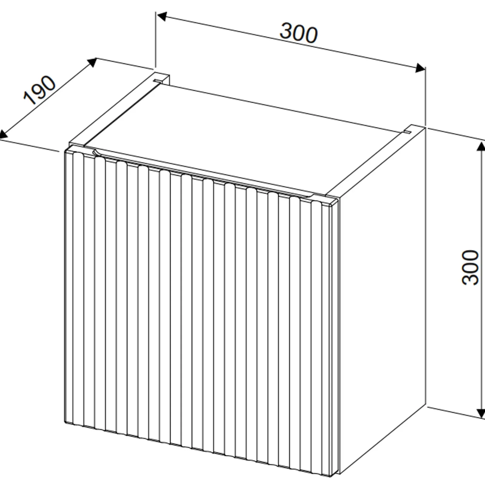 Garnero Arredamenti Pensili Per Bagno-Pensile cubo bagno sospeso 30x30h cm cannettato 1 anta verde salvia Greeny
