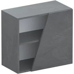 Garnero Arredamenti Mensole E Pensili-Pensile cubo sospeso 1 anta tagliata 55x50cm Sunset Antracite