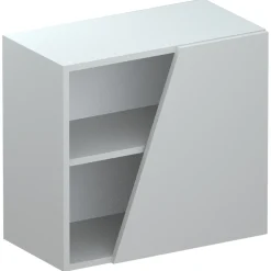 Garnero Arredamenti Mensole E Pensili-Pensile cubo sospeso 1 anta tagliata 55x50cm Sunset Grigio chiaro