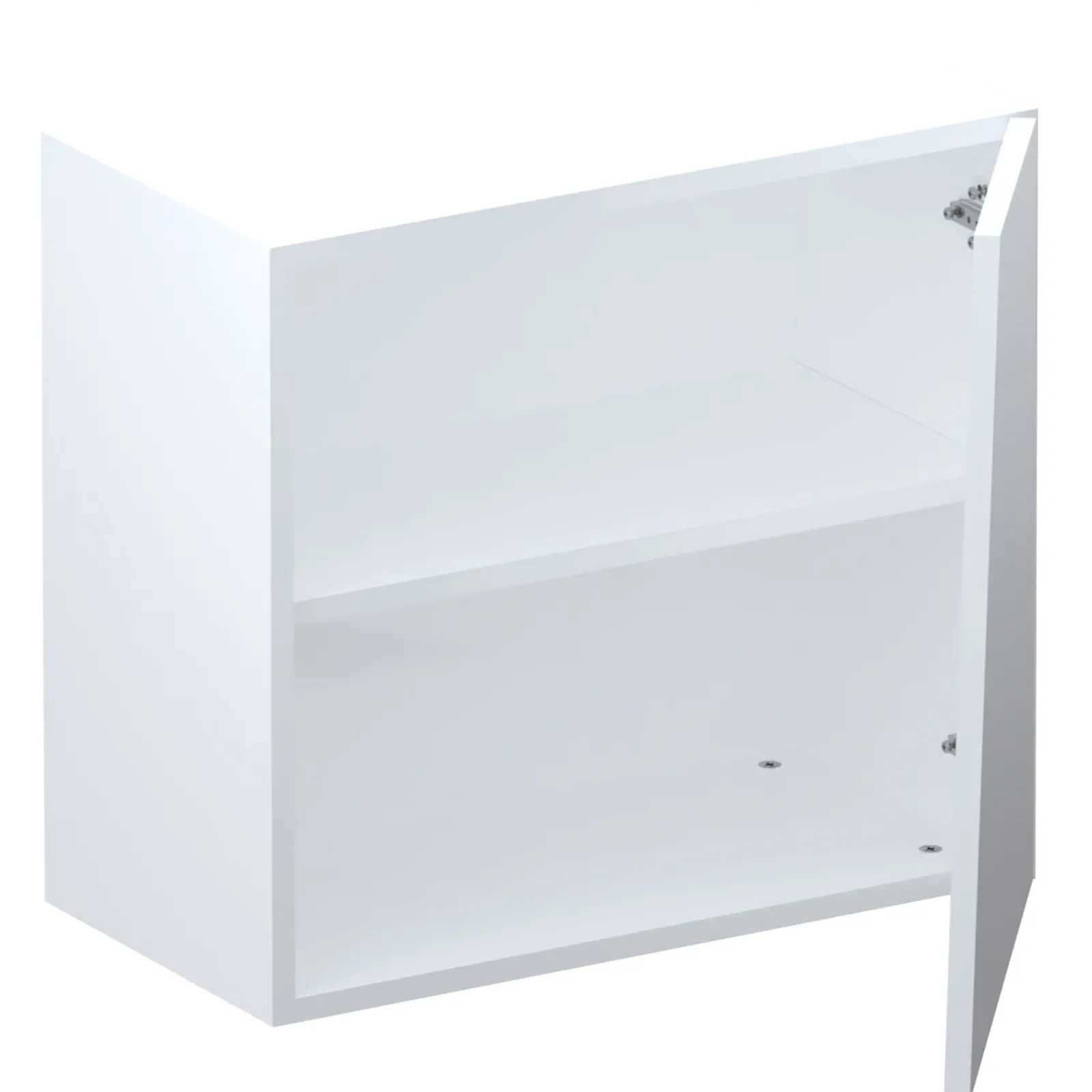 Garnero Arredamenti Mensole E Pensili-Pensile cubo sospeso 1 anta tagliata 55x50cm Sunset Bianco Lucido