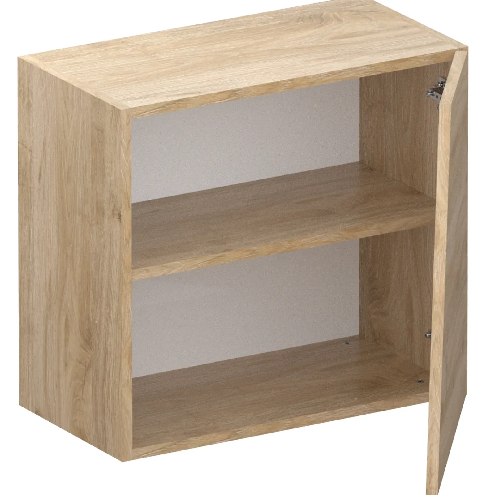 Garnero Arredamenti Mensole E Pensili-Pensile cubo sospeso 1 anta tagliata 55x50cm Sunset Rovere Chiaro