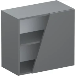 Garnero Arredamenti Mensole E Pensili-Pensile cubo sospeso 1 anta tagliata 55x50cm Sunset Grigio scuro