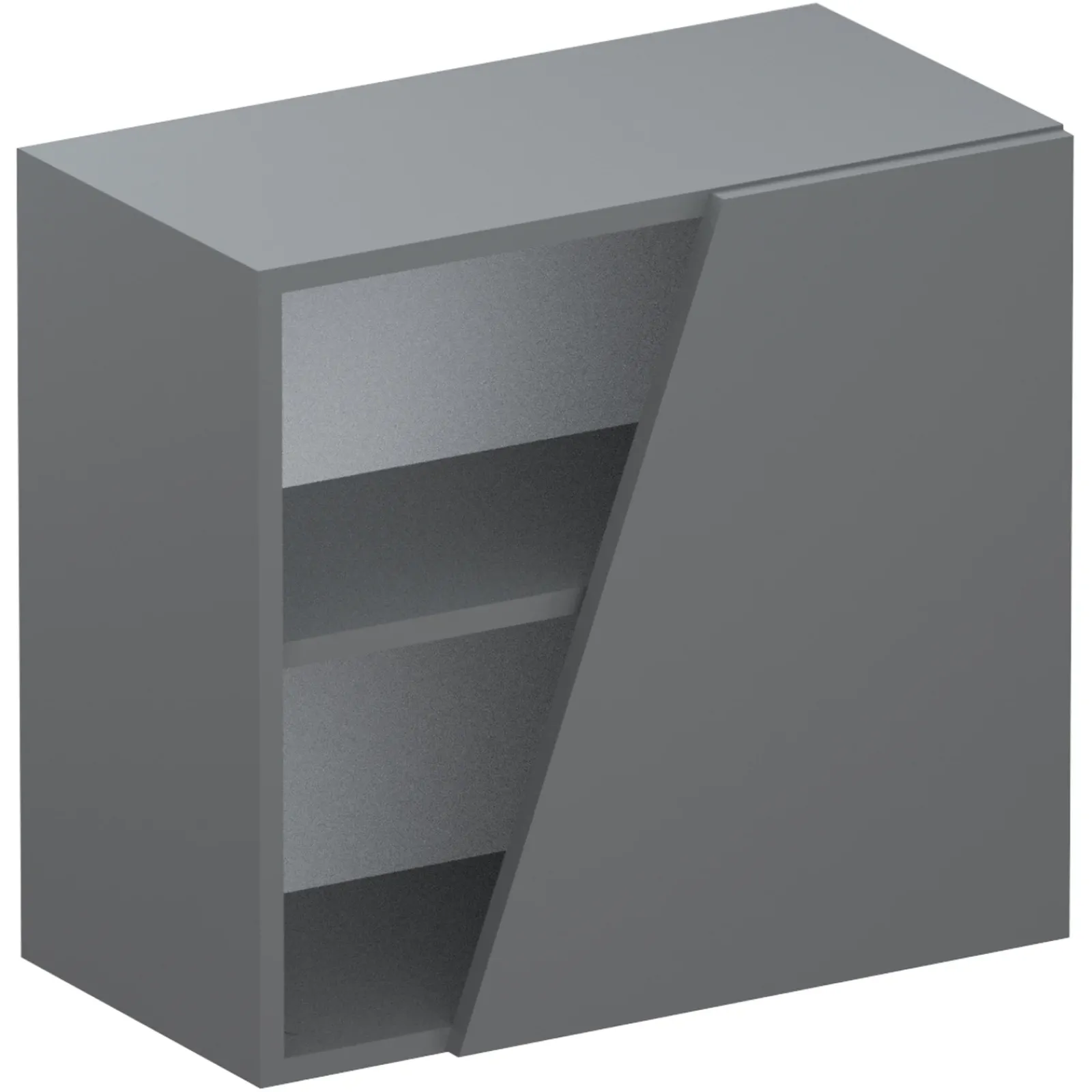 Garnero Arredamenti Mensole E Pensili-Pensile cubo sospeso 1 anta tagliata 55x50cm Sunset Grigio scuro