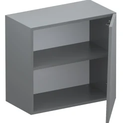 Garnero Arredamenti Mensole E Pensili-Pensile cubo sospeso 1 anta tagliata 55x50cm Sunset Grigio scuro