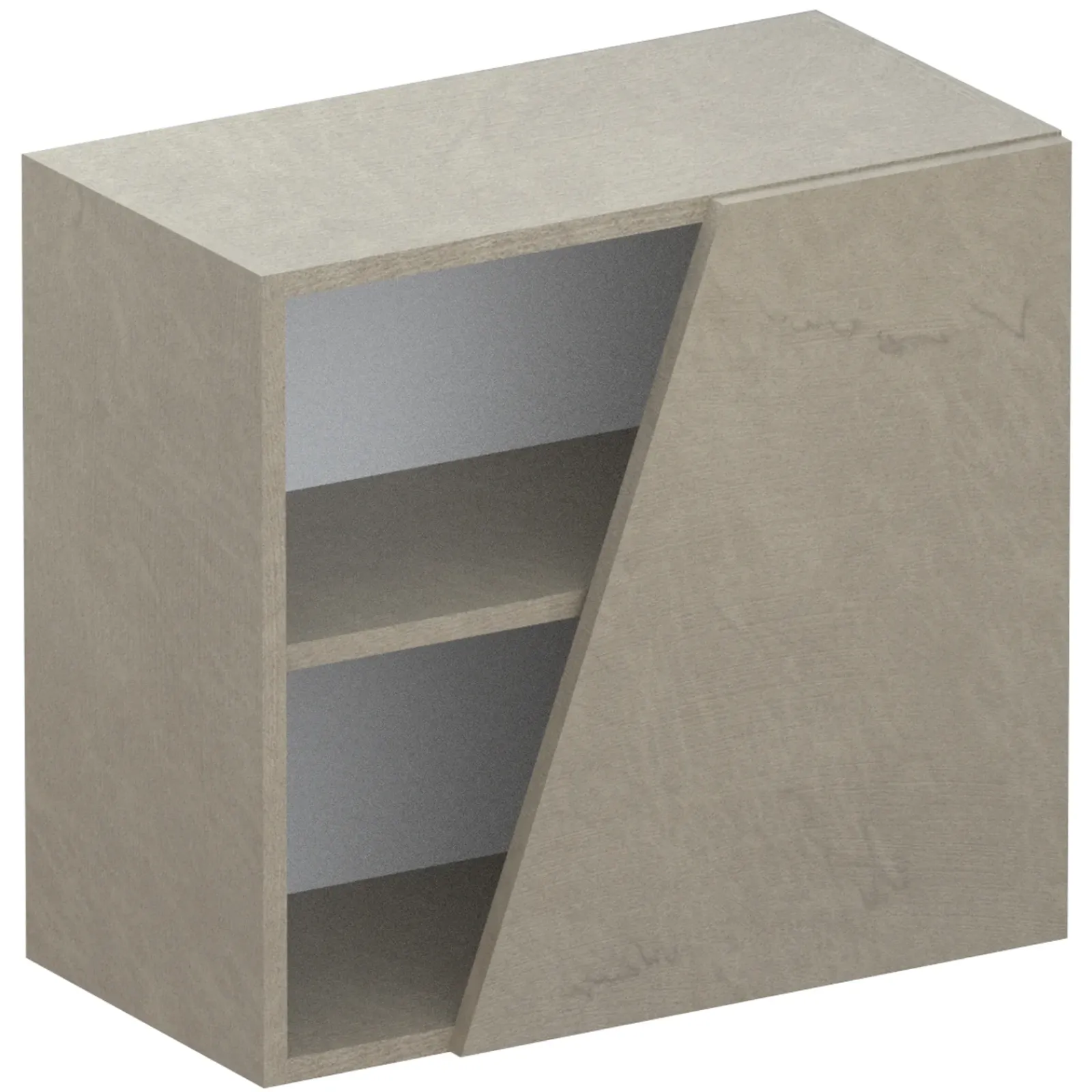 Garnero Arredamenti Mensole E Pensili-Pensile cubo sospeso 1 anta tagliata 55x50cm Sunset Tortora