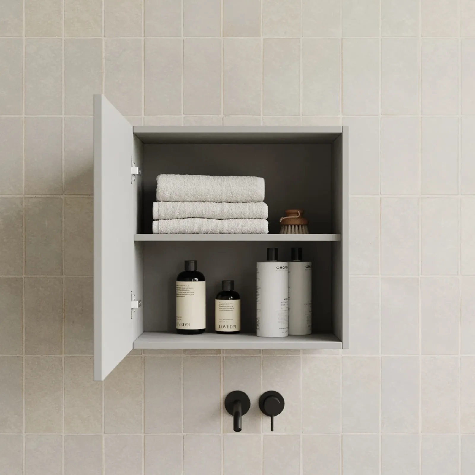 Garnero Arredamenti Pensili Per Bagno-Pensile cubo sospeso bagno 55x50h cm 1 anta reversibile Sunset Grigio chiaro