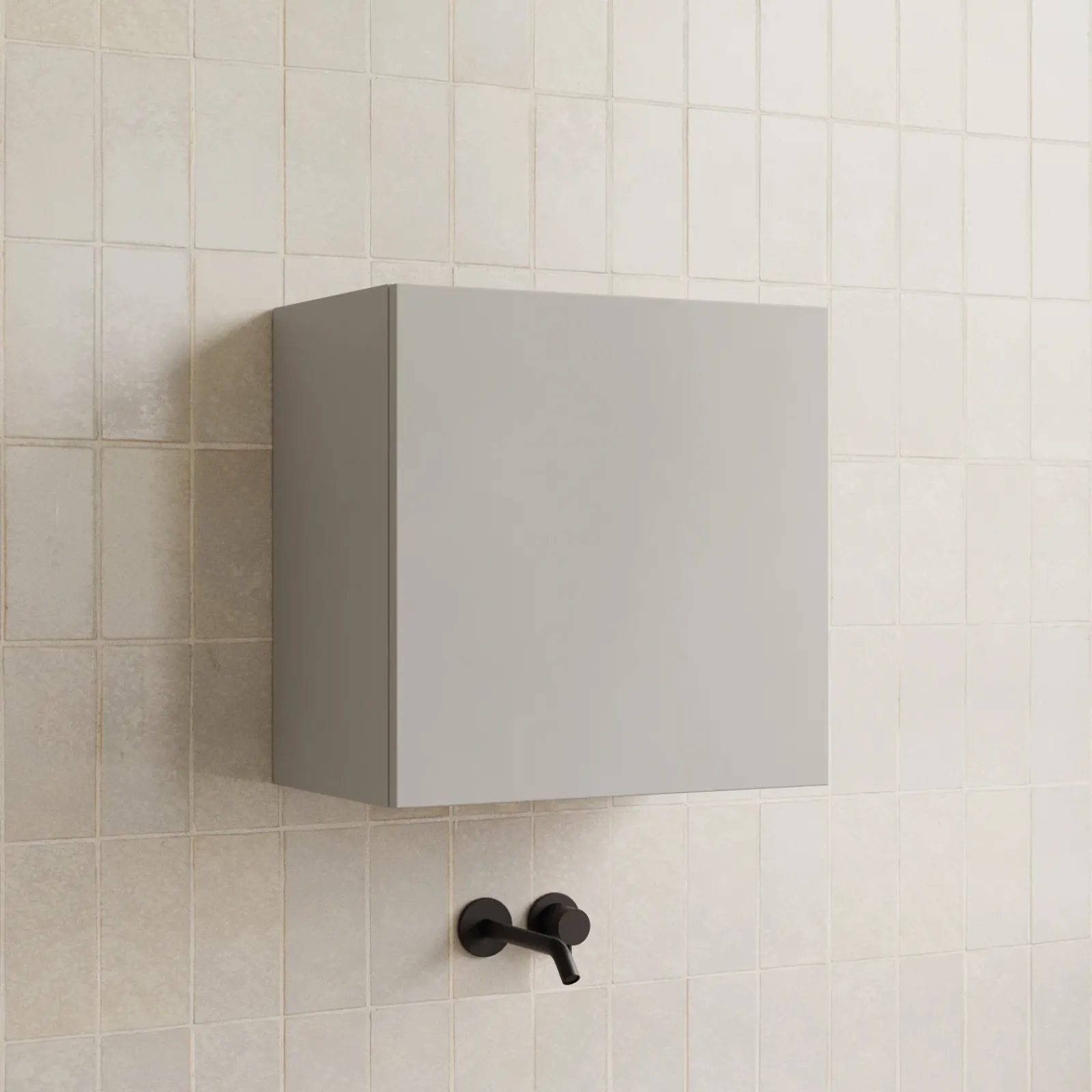 Garnero Arredamenti Pensili Per Bagno-Pensile cubo sospeso bagno 55x50h cm 1 anta reversibile Sunset Grigio chiaro