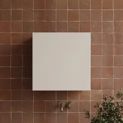 Garnero Arredamenti Pensili Per Bagno-Pensile cubo sospeso bagno 55x50h cm 1 anta reversibile   Sunset Beige