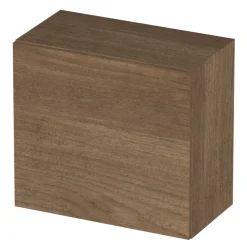 Garnero Arredamenti Pensili Per Bagno-Pensile cubo sospeso bagno 55x50h cm 1 anta reversibile rovere scuro Sunset Noce