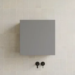 Garnero Arredamenti Pensili Per Bagno-Pensile cubo sospeso bagno 55x50h cm 1 anta reversibile Sunset Grigio scuro