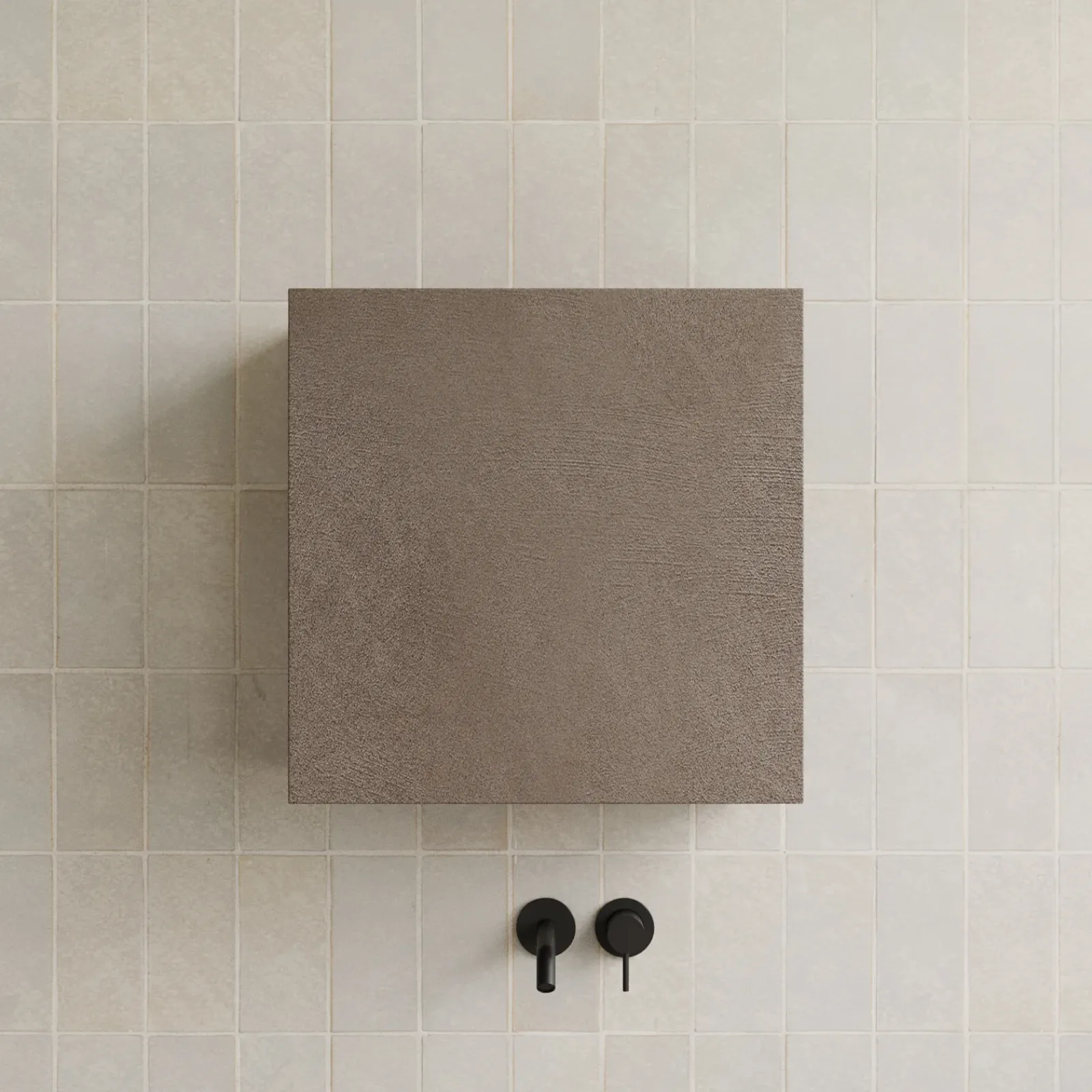 Garnero Arredamenti Pensili Per Bagno-Pensile cubo sospeso bagno 55x50h cm 1 anta reversibile scuro Sunset Marrone