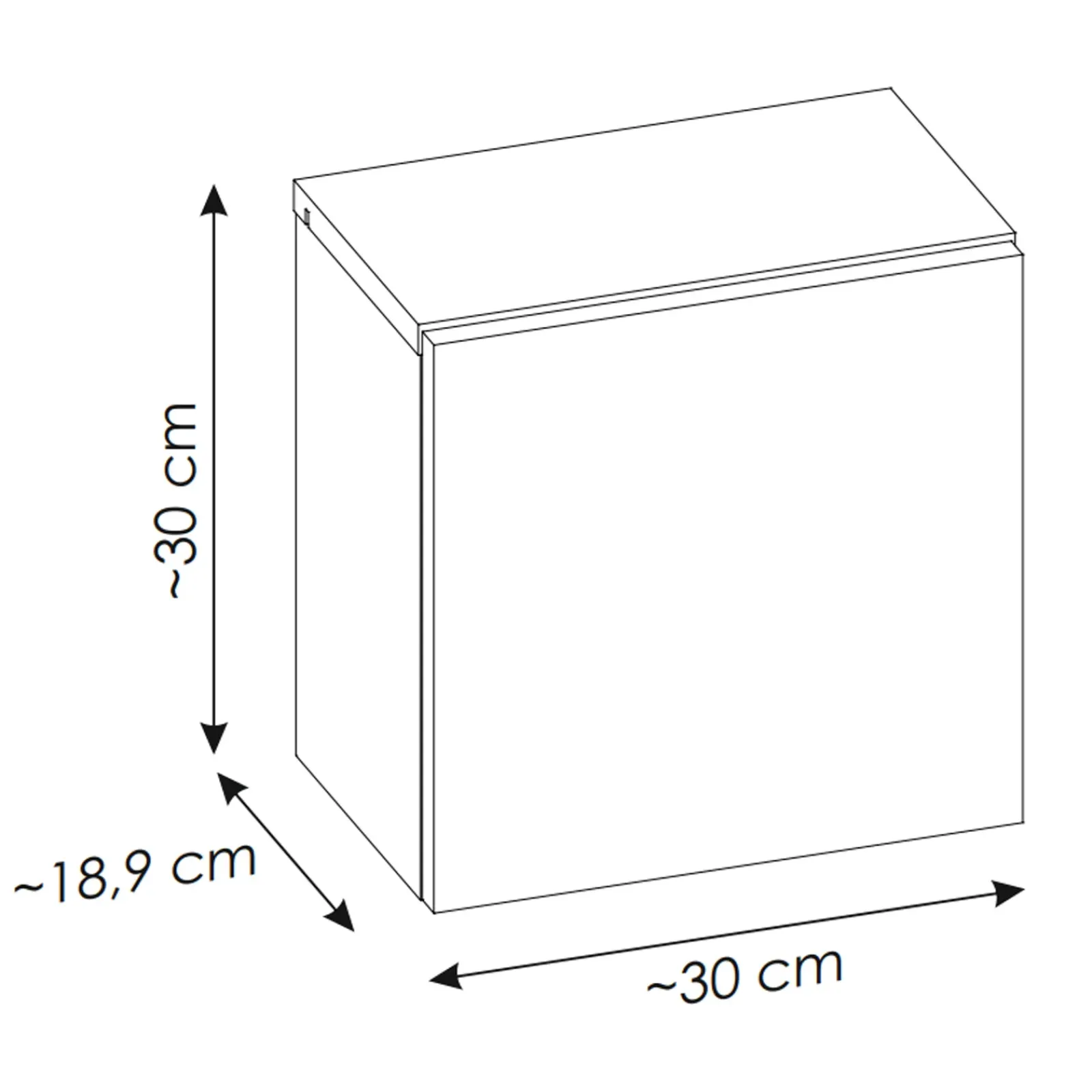 Garnero Arredamenti Pensili Per Bagno-Pensile cubo sospeso 30x30h cm 1 anta reversibile Corallo