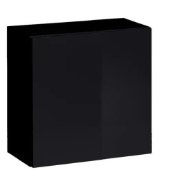 Garnero Arredamenti Mensole E Pensili-Pensile cubo sospeso 60x60h cm 1 anta nero opaco lucido Geo Nero Lucido