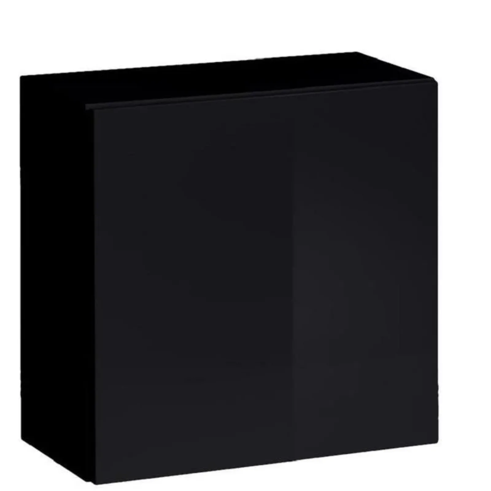 Garnero Arredamenti Mensole E Pensili-Pensile cubo sospeso 60x60h cm 1 anta nero opaco lucido Geo Nero Lucido