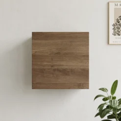 Garnero Arredamenti Mensole E Pensili|Mensole E Pensili-Pensile cubo sospeso 55x50h cm 1 anta reversibile  rovere scuro Sunset Noce