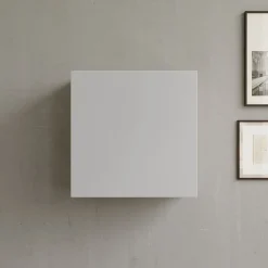 Garnero Arredamenti Mensole E Pensili-Pensile cubo sospeso 55x50h cm 1 anta reversibile Sunset Grigio chiaro