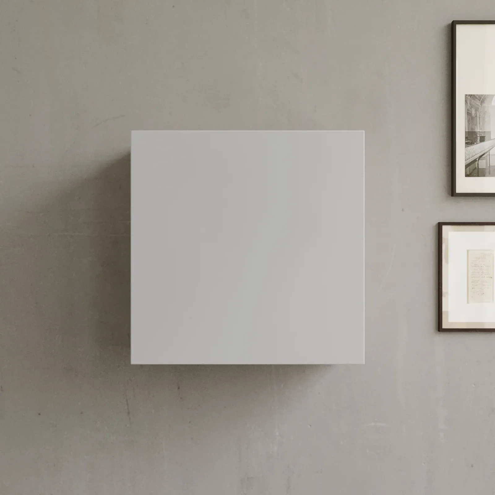 Garnero Arredamenti Mensole E Pensili-Pensile cubo sospeso 55x50h cm 1 anta reversibile Sunset Grigio chiaro