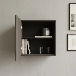 Garnero Arredamenti Mensole E Pensili-Pensile cubo sospeso 55x50h cm 1 anta reversibile nero Sunset Ossido