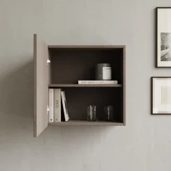 Garnero Arredamenti Mensole E Pensili|Mensole E Pensili-Pensile cubo sospeso 55x50h cm 1 anta reversibile bronzo Sunset Marrone