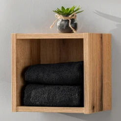 Garnero Arredamenti Pensili Per Bagno-Pensile cubo 27x28h cm Corallo Rovere