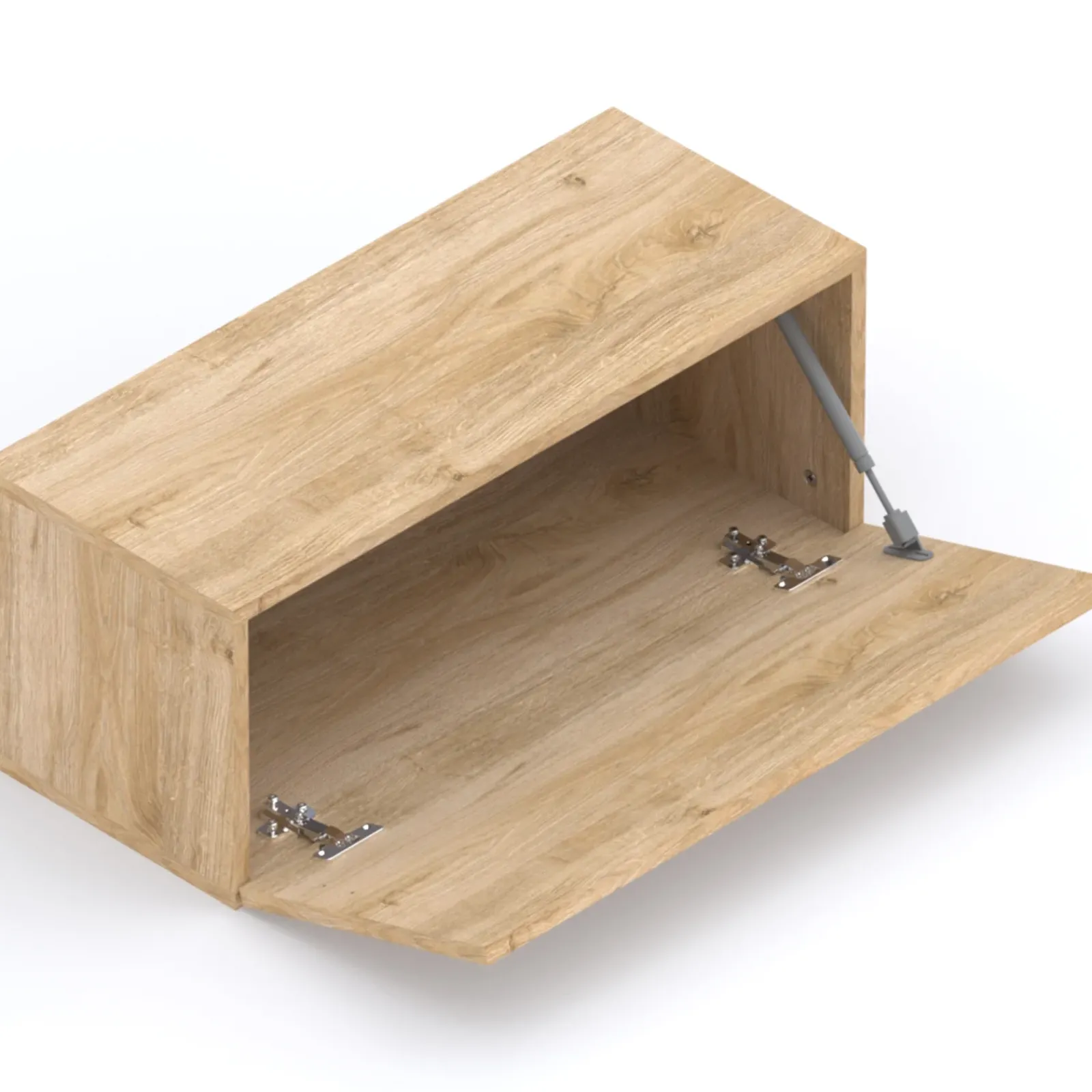 Garnero Arredamenti Mensole E Pensili-Pensile da parete orizzontale 69x29h cm 1 anta reversibile chiaro Sunset Rovere