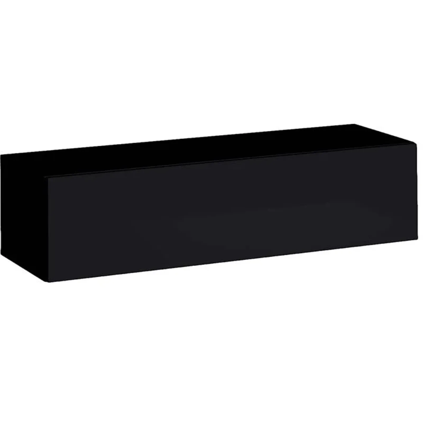 Garnero Arredamenti Mensole E Pensili-Pensile da parete orizzontale 120x30h cm nero opaco e lucido Geo 120 Nero Lucido - Nero opaco