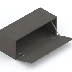 Garnero Arredamenti Mensole E Pensili-Pensile da parete orizzontale 69x29h cm 1 anta reversibile nero Sunset Ossido