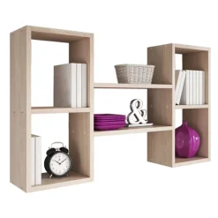 Garnero Arredamenti Mensole E Pensili|Librerie-Pensile da parete 102x60h cm 5 vani moderna chiaro Felicita Rovere