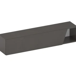 Garnero Arredamenti Mensole E Pensili-Pensile orizzontale 138x29h cm 1 anta tagliata soggiorno nero Sunset Ossido