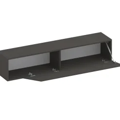 Garnero Arredamenti Mensole E Pensili-Pensile orizzontale 138x29h cm 1 anta tagliata soggiorno nero Sunset Ossido