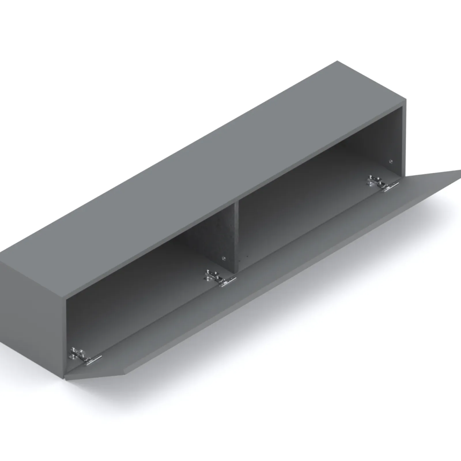 Garnero Arredamenti Mensole E Pensili-Pensile orizzontale 138x29h cm 1 anta reversibile moderno Sunset Grigio scuro