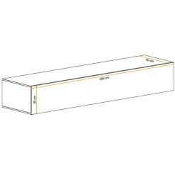 Garnero Arredamenti Mensole E Pensili-Pensile orizzontale 180x30h cm a ribalta bianco lucido Geo