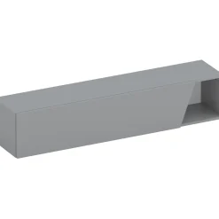 Garnero Arredamenti Mensole E Pensili-Pensile orizzontale 138x29h cm 1 anta tagliata soggiorno Sunset Grigio scuro