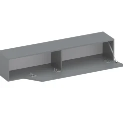 Garnero Arredamenti Mensole E Pensili-Pensile orizzontale 138x29h cm 1 anta tagliata soggiorno Sunset Grigio scuro