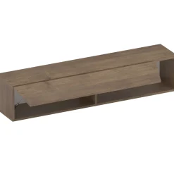 Garnero Arredamenti Mensole E Pensili-Pensile orizzontale 138x29h cm 1 anta tagliata soggiorno rovere scuro Sunset Noce